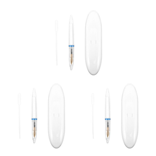 3Pièces Stylo Plume Transparent En À Rechargeable