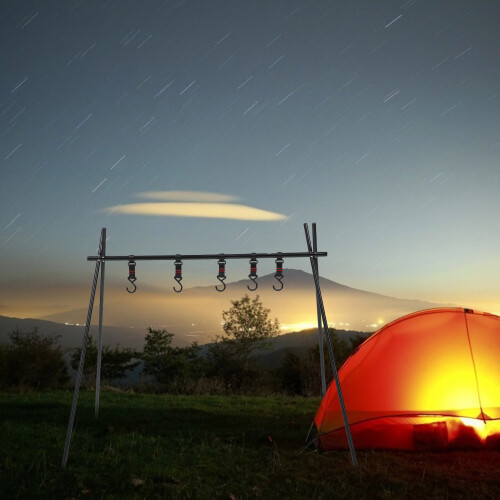2Sets Corrosion-Resistant Aluminum Camping Hook Rack Folding Tripod 2