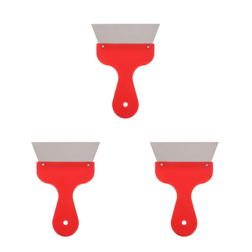 3Pièces Outils Papier Peint Acier Inox Rouge