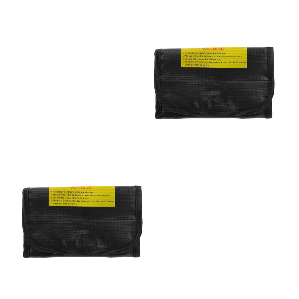 2Pcs Fireproof Drone Battery Safe Bags Durable Storage Pouches Black 3702850851999