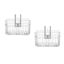 2Pièces Panier Accessoire Pliable Acier Argenté Durable