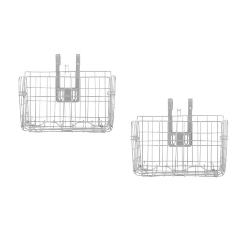 2Pièces Panier Accessoire Pliable Acier Argenté Durable