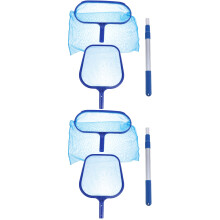 2Sets Sky-Blue Retractable Pole Pool Net for Surface Cleaning