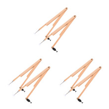 6Pcs Khaki Wood Compass for Drawing Teaching Geometry Precision Tool