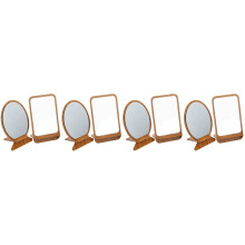 8Pcs Small Wooden Table Mirror Portable Folding Mirror
