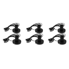 6Pcs Black Metal Table Lamp Base E27 Screw Light Bulb Holder with Cord