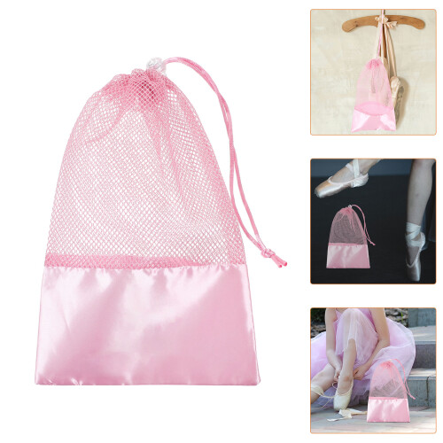 4Stk Tanzschuh Netzbeutel Polyester Für Rosa 2