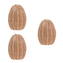 3Pièces Figurines Œufs En Rotin Pièces De Déco Rustique Pour Pâques