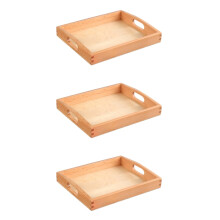 3Pièces Plateau Organisateur Bois Polyvalent Poignées