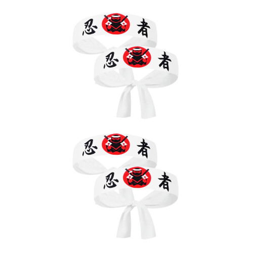 4Pcs Breathable Japanese Headband Men Wide Multi- Accessory