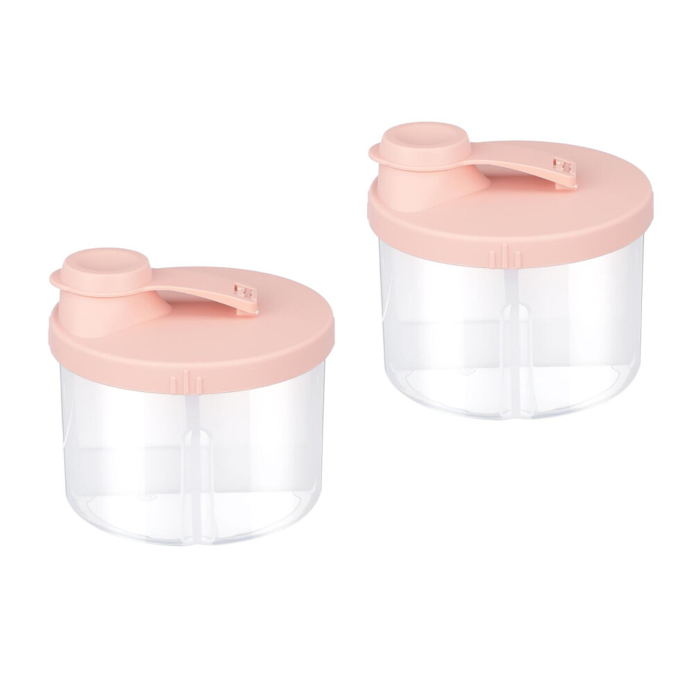 2Pcs Leak-Proof Milk Powder Storage Container Infant Food Box Pp Pink Totority