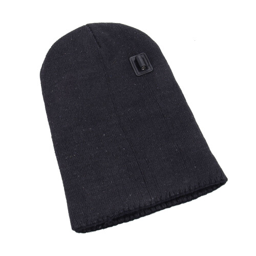 Bonnet Tricoté Chauffant Noir, Chaud 3 Réglages Température