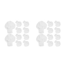 20Pcs White Mini Cloth Chef Hats Cute Tiny Doll Accessories for Crafts