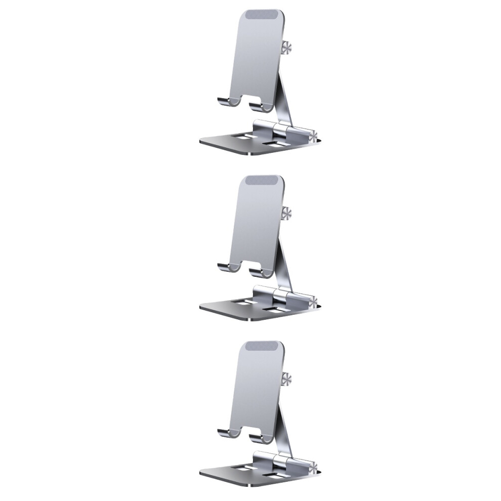 3Pcs Foldable Phone Bracket Aluminum Alloy For Tablet & Mobile Silver 3642236556004