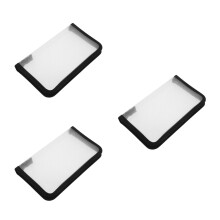 3Pcs Black Clear Pencil Bags PP Zippered Pen Holders for Storage