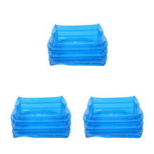 3Pcs Inflatable Foot Bath Basin Portable Blue PVC Pool Footwash Tray