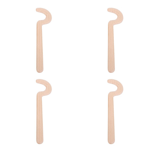 4Pcs Ergonomic Wood Pottery Shaping Tools Chocolate Tone for