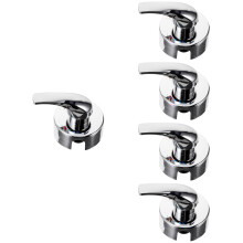 5Pcs Alloy Bathroom Shower Valve Mixer Single Handle Silver Trim Kit