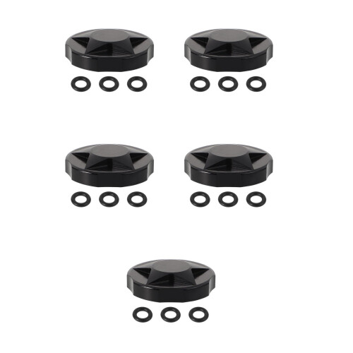 5Pcs Mountain Bike Front Fork Cap Covers Aluminum Rubber Durable Black