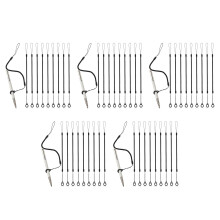 50Pcs Black Plastic Silicone Pen Lanyard Spring Rope Anti-Lost Tether