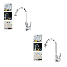 Silver Hot Cold Water Mixer Kitchen Faucet for Basin and Sink
