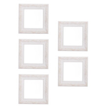 5Pcs Wood Picture Frames 8.6 Inch Vintage Square Wall Hanging Decor