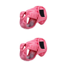 2Pcs Elastic Pink Female Dog Diapers Reusable Comfortable Pet Panties