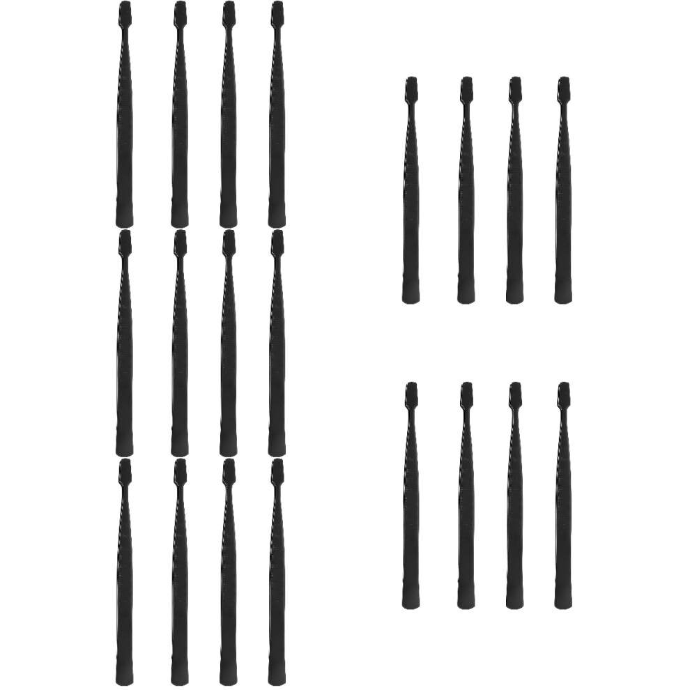 Villcase Black 20Pcs Stainless Steel Lash Tweezers For Fake Eyelash Application