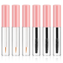 12Pcs Transparent Pink Pet Mascara Tubes with Wand for Travel Storage