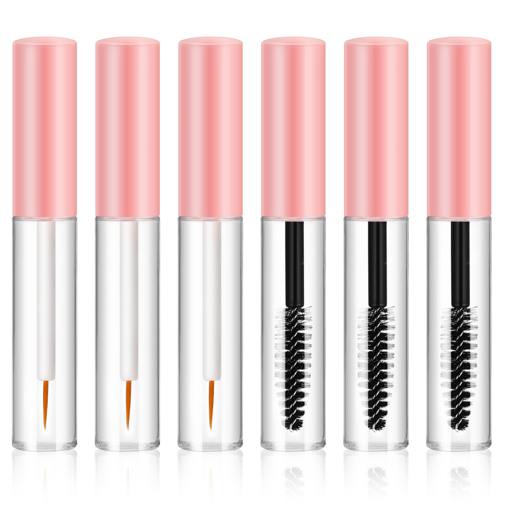 Totority Pink 12Pcs Transparent Pet Mascara Tubes With Wand For Travel Storage
