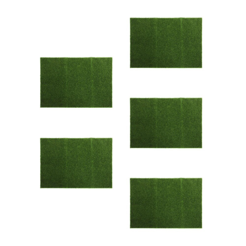 5Pcs Green DIY Artificial Grass Rug for Patio Balcony Wall Decor