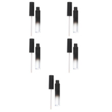 5Pcs Durable Black Lip Gloss Tubes DIY Refillable Makeup Bottles