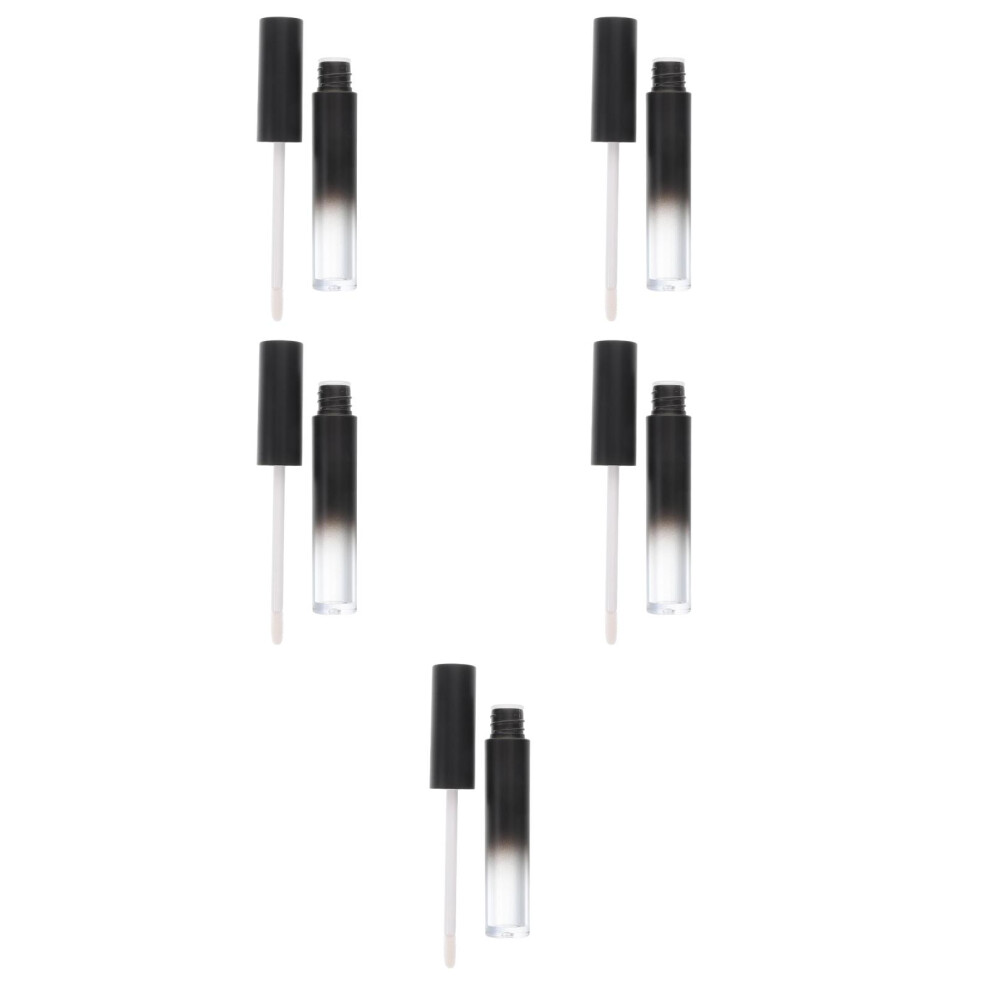 Solustre Black 5Pcs Stylish Lip Gloss Tubes Durable Diy Refillable Containers