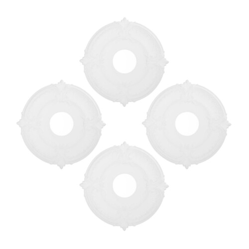 4Pcs White PU Ceiling Light Covers Classic Retro Pendant Lamp Plates