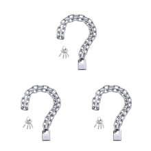 3Pcs Silver Heavy Duty Mountain Bike Lock Anti-Theft Chain Padlock