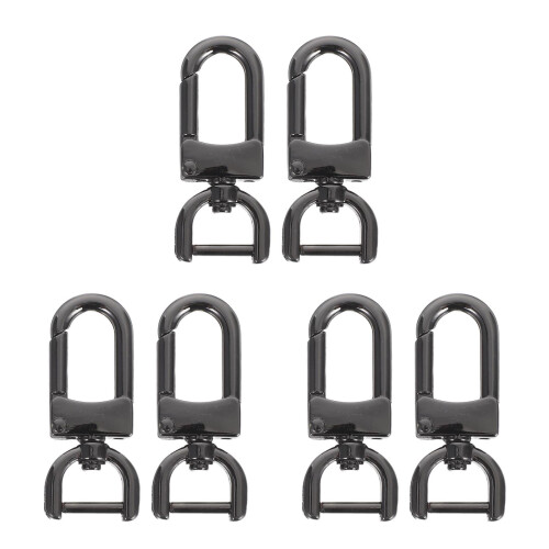 6Pcs Metal Snap Hooks Durable Dark Grey Buckles for Bag Strap DIY Use