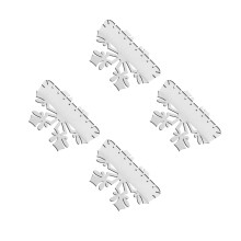 4Pcs Beige Wood Snowflake Wall Shelves Rustic Hollow Floating Rack