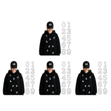 4Sets Skin-Friendly White Rhinestone Number Patches for Clothing DIY