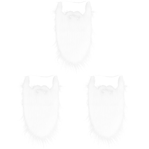 3Pcs White Cloth Santa Beards Adjustable Christmas Party Props