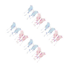 8Pairs Girls Butterfly Dangle Ear Wraps Non Pierced Metal Polyester