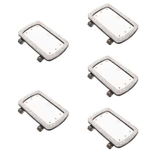 5Pcs Car Makeup Mirror Silver Glass Plastic Clamp-on for Visor Use