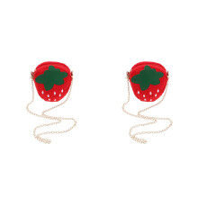 2Pcs Lightweight Strawberry Crossbody Bag Kids Plush Red Handbag