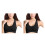 2Pcs High Bra Black Zipper Racerback for Active Exercise 1