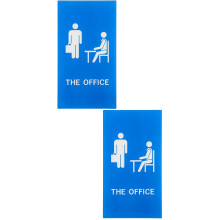 2Pcs Blue Acrylic Office Door Sign Practical Easy Mount Office Decor