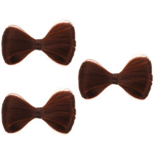 3Pcs Brown Faux Hair Bun Hairpin Lightweight Hairpiece for Girls Women