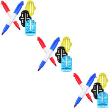 3Sets Assorted Plastic Golf Ball Markers with Marker Pen Set