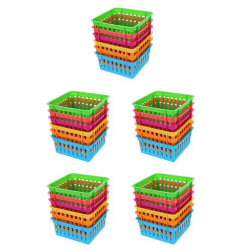 30Pcs Plastic Fruit Washing Baskets Assorted Colors for Kitchen Use