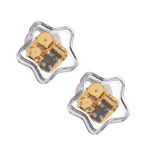 2Pcs Transparent Acrylic Hand-Cranked Music Box DIY Toy Birthday Gift