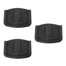 3Pcs Black Plastic Replacement Backrest for Chair Ergonomic Bow Shape