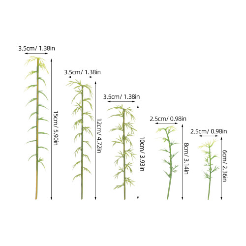 100Pièces Mini Arbres Artificiels Verts Pour Train Décor 1